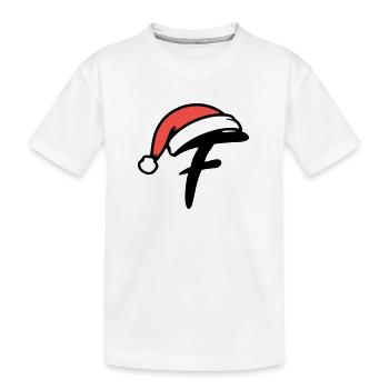 Buchstabe F weihnachtlich - Kinder Premium Bio T-Shirt - Weiß - Vorne