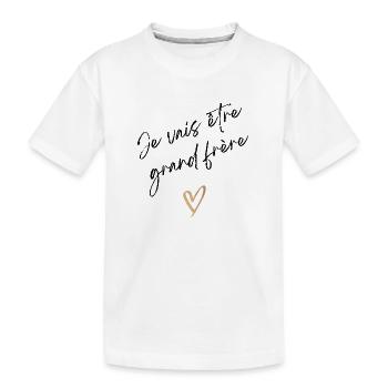 Ich werde großer Bruder sein - Bald großer Bruder - Kinder Premium Bio T-Shirt - Weiß - Vorne