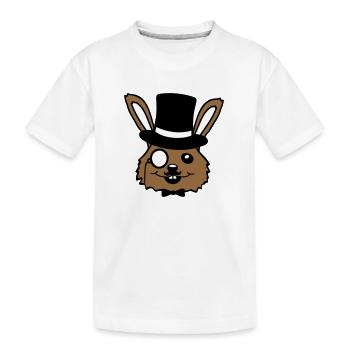 Sir Bunny Monocle Lunettes Barbe Chapeau haut de forme M. M. - T-shirt bio Premium Enfant - blanc - Devant