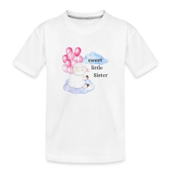 sweet little sister Schaf - Kinder Premium Bio T-Shirt - Weiß - Vorne