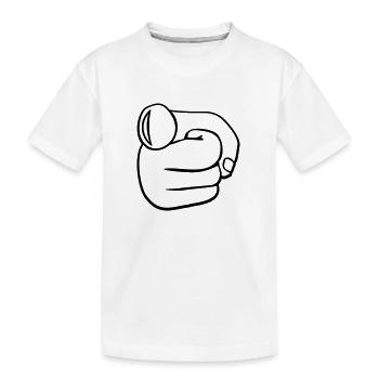 Finger-Point Mono - Kinder Premium Bio T-Shirt - Weiß - Vorne