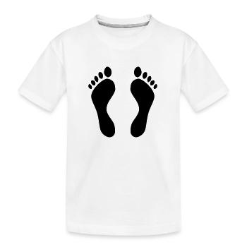 Fußabdrücke - Füße - Bett - Kinder Premium Bio T-Shirt - Weiß - Vorne