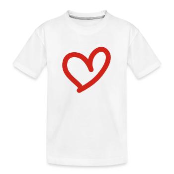 coeur-trait - T-shirt bio Premium Enfant - blanc - Devant