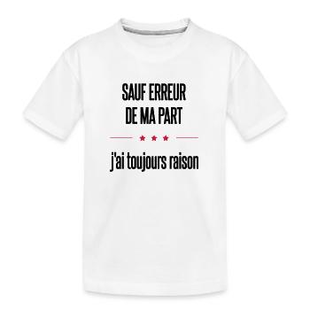 sauf erreur - T-shirt bio Premium Enfant - blanc - Devant