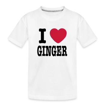 I Love Ginger - Kids' Premium Organic T-Shirt - white - Front