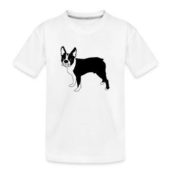 Boston terrier de - Kinder Premium Bio T-Shirt - Weiß - Vorne