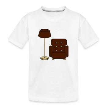 floor_lamp_and_armchair - Kinder Premium Bio T-Shirt - Weiß - Vorne