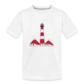 Westerhever Leuchtturm - Kinder Premium Bio T-Shirt - Weiß - Vorne
