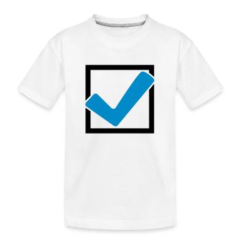 Viereckiges Haken Logo - Kinder Premium Bio T-Shirt - Weiß - Vorne