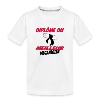 Diplôme du meilleur mecanicien - Kinder Premium Bio T-Shirt - Weiß - Vorne
