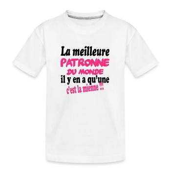 La meilleure patronne du monde c'est moi !! - Kinder Premium Bio T-Shirt - Weiß - Vorne