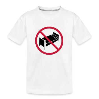 Kein Bett Zone - Kinder Premium Bio T-Shirt - Weiß - Vorne