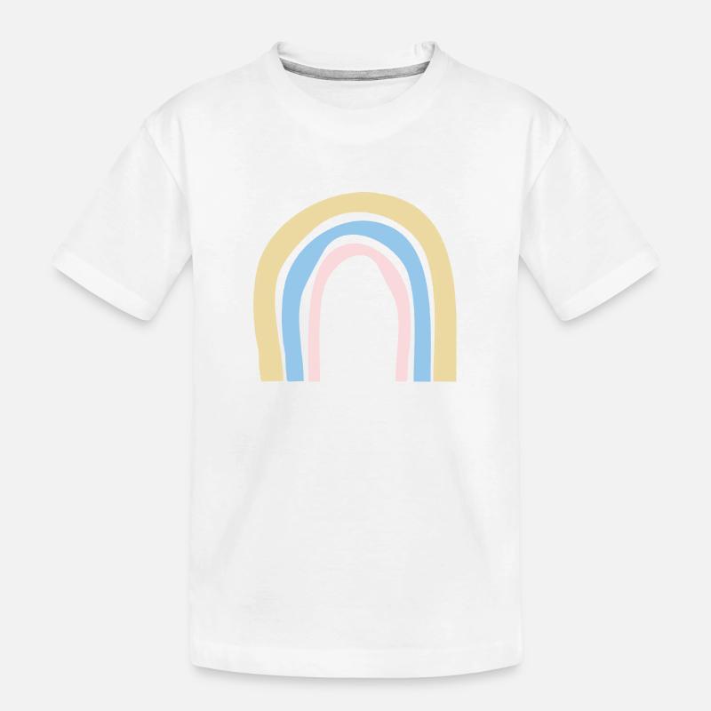 Rainbow - Regenbogen Pastell - Kinder Premium Bio T-Shirt - Weiß