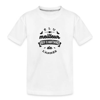 ÉLU MEILLEUR AGENT DE MAINTENANCE DE L'ANNÉE - T-shirt bio Premium Enfant - blanc - Devant