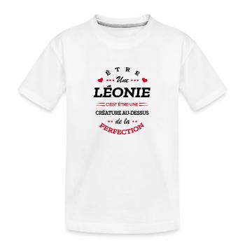 LÉONIE PARFAITE - NOM LÉONIE - T-shirt bio Premium Enfant - blanc - Devant