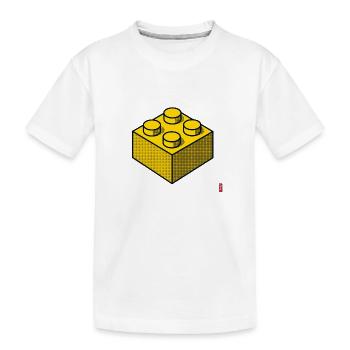 Baustein Gelb - Kinder Premium Bio T-Shirt - Weiß - Vorne