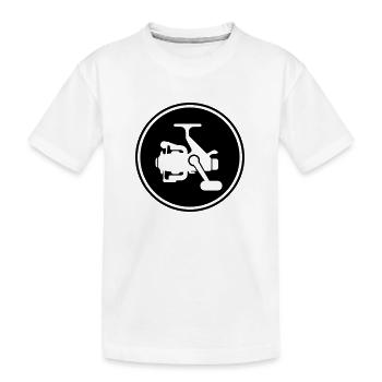 Fishing reel symbol icon - Kids' Premium Organic T-Shirt - white - Front