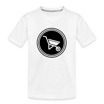 Schubkarre Symbol - Kinder Premium Bio T-Shirt - Weiß - Vorne