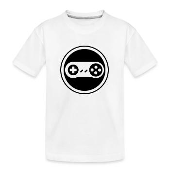 Gamepad Icon Gamer - Kids' Premium Organic T-Shirt - white - Front