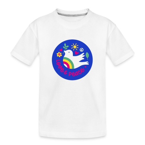 Love ans Peace / blue - Kinder Premium Bio T-Shirt