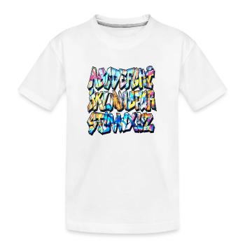 Graffiti-Alphabet - Kinder Premium Bio T-Shirt - Weiß - Vorne