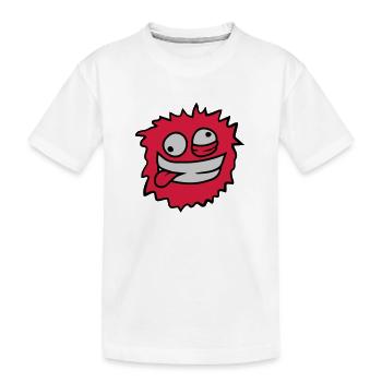 Visage de monstre poilu - T-shirt bio Premium Enfant - blanc - Devant