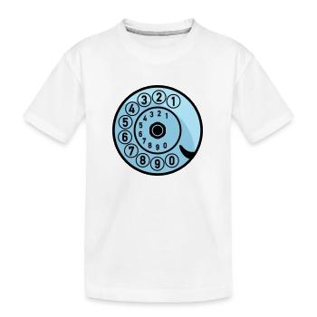 Dial Vintage Phone Call Retro Technology - Kids' Premium Organic T-Shirt - white - Front