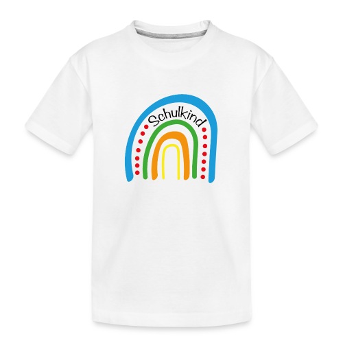 Schulkind Regenbogen blau - Kinder Premium Bio T-Shirt