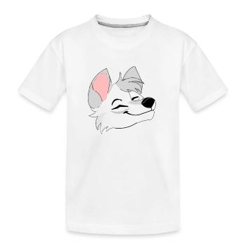 Glücklicher Wolf mit geschlossen Augen. - Kinder Premium Bio T-Shirt - Weiß - Vorne