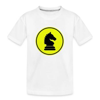 Horse chess piece - Kids' Premium Organic T-Shirt - white - Front