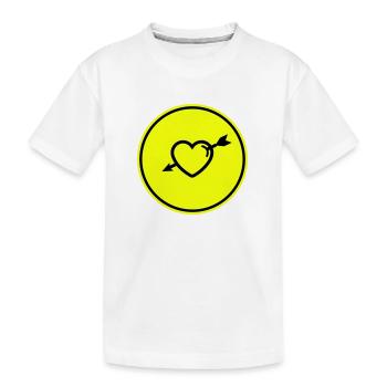Heart symbol arrow - Kids' Premium Organic T-Shirt - white - Front