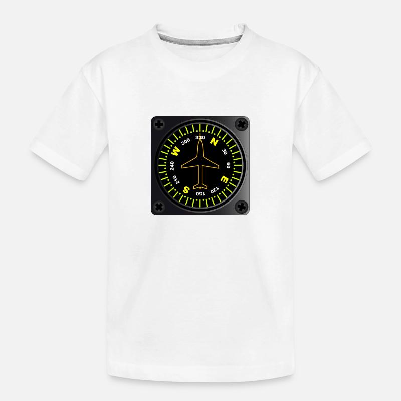 Flugzeugkompass - Kinder Premium Bio T-Shirt - Weiß