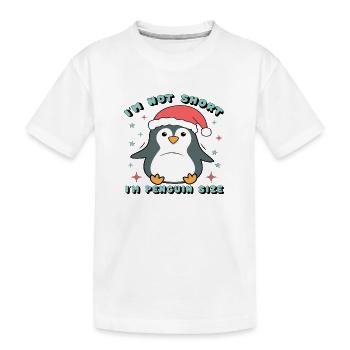 Je ne suis pas petit Je suis Penguin Taille - T-shirt bio Premium Enfant - blanc - Devant
