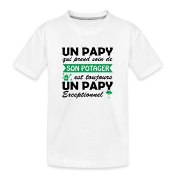 papy exceptionnel / papy jardinier - T-shirt bio Premium Enfant - blanc - Devant