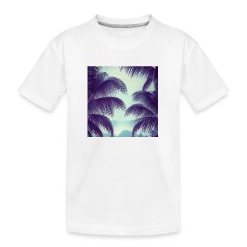 Palmblätter Kunst - Kinder Premium Bio T-Shirt - Weiß - Vorne