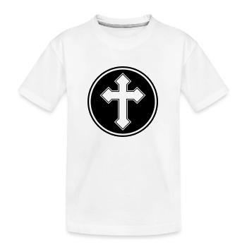 Cross symbol - Kids' Premium Organic T-Shirt - white - Front