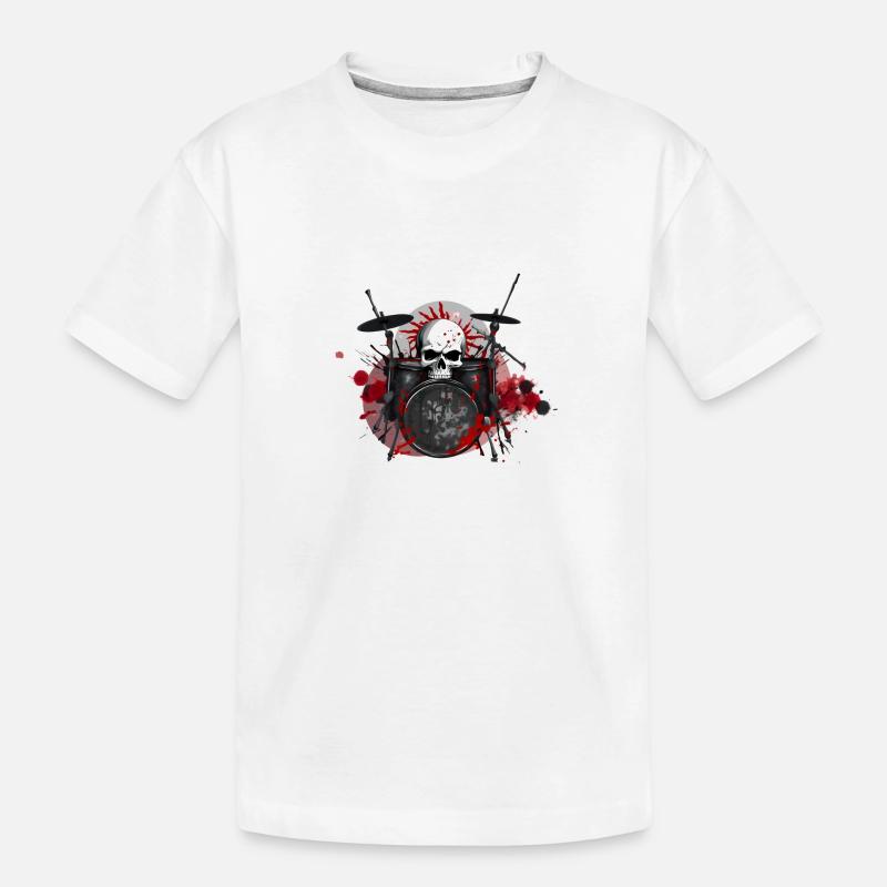 Drums crazy - Kinder Premium Bio T-Shirt - Weiß