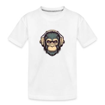 Funky Bloody Monkey - Kinder Premium Bio T-Shirt - Weiß - Vorne