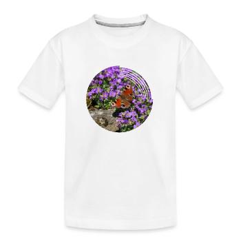 Peacock eyes are the most famous butterflies - Kids' Premium Organic T-Shirt - white - Front