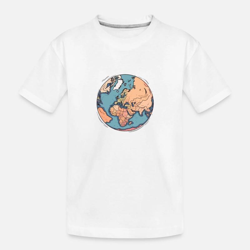 Planet Erde - Kinder Premium Bio T-Shirt - Weiß