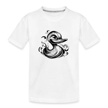 Lustige grinsende Ente mit riesigem Schnabel - Kinder Premium Bio T-Shirt - Weiß - Vorne