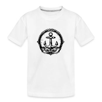 Anker Boot Schiff Nautik - Kinder Premium Bio T-Shirt - Weiß - Vorne