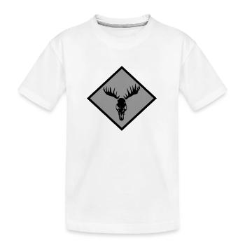 Moose Skull - Kids' Premium Organic T-Shirt - white - Front