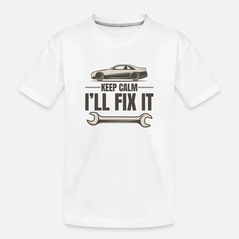 KEEP CALM I`LL FIX IT - Kinder Premium Bio T-Shirt - Weiß