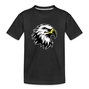 Adler Kopf Silhouette - Kinder Premium Bio T-Shirt - Schwarz - Vorne