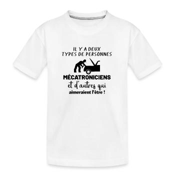 Il y a deux types de personnes : Mécatronicien - T-shirt bio Premium Enfant - blanc - Devant