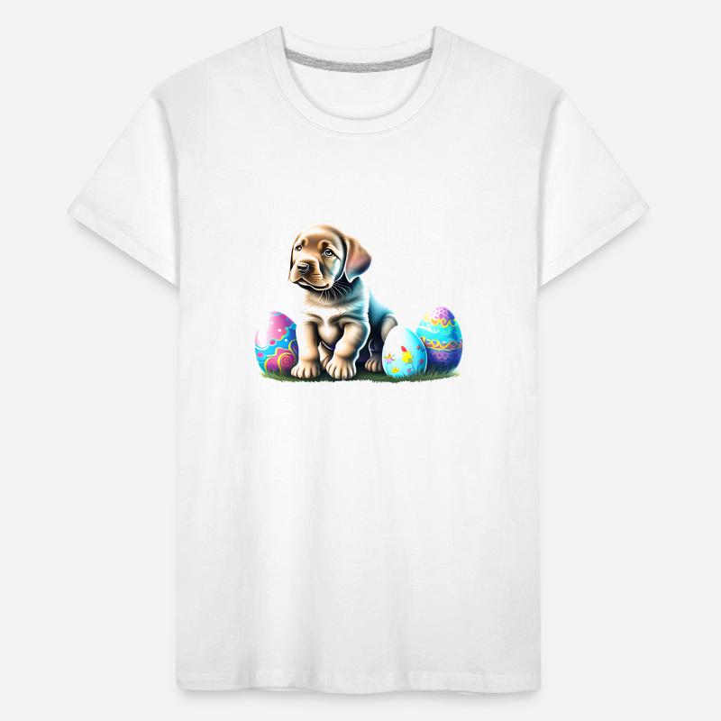 Puppy Labrador Retriever Easter Easter Eggs Kids' Premium Organic T-Shirt