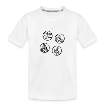 4 Elemente - Kinder Premium Bio T-Shirt - Weiß - Vorne