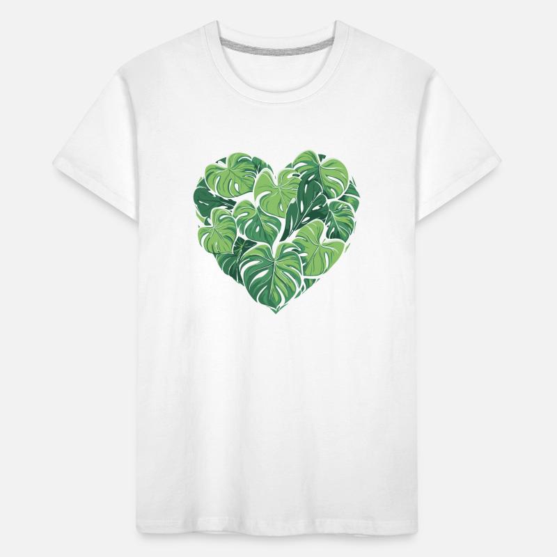 Monstera Heart Leaf Plants Garden Variegata Leaf Kids' Premium Organic T-Shirt