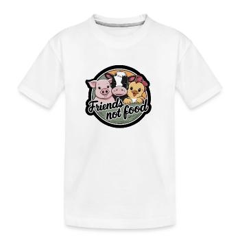 Vegetarier Vegetarierin Vegan Veganer süße Tiere - Kinder Premium Bio T-Shirt - Weiß - Vorne